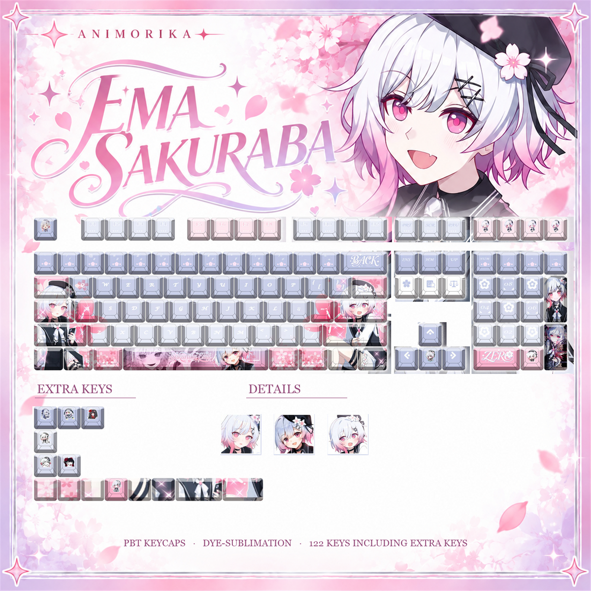 Emma Sakuraba — Magical Girl Witch Trials 122-Key PBT Dye-Sub Keycap Set