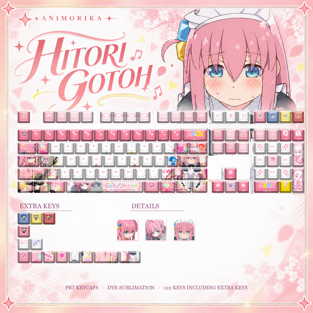 Gotoh Hitori — Bocchi the Rock! 122-Key PBT Dye-Sub Keycap Set