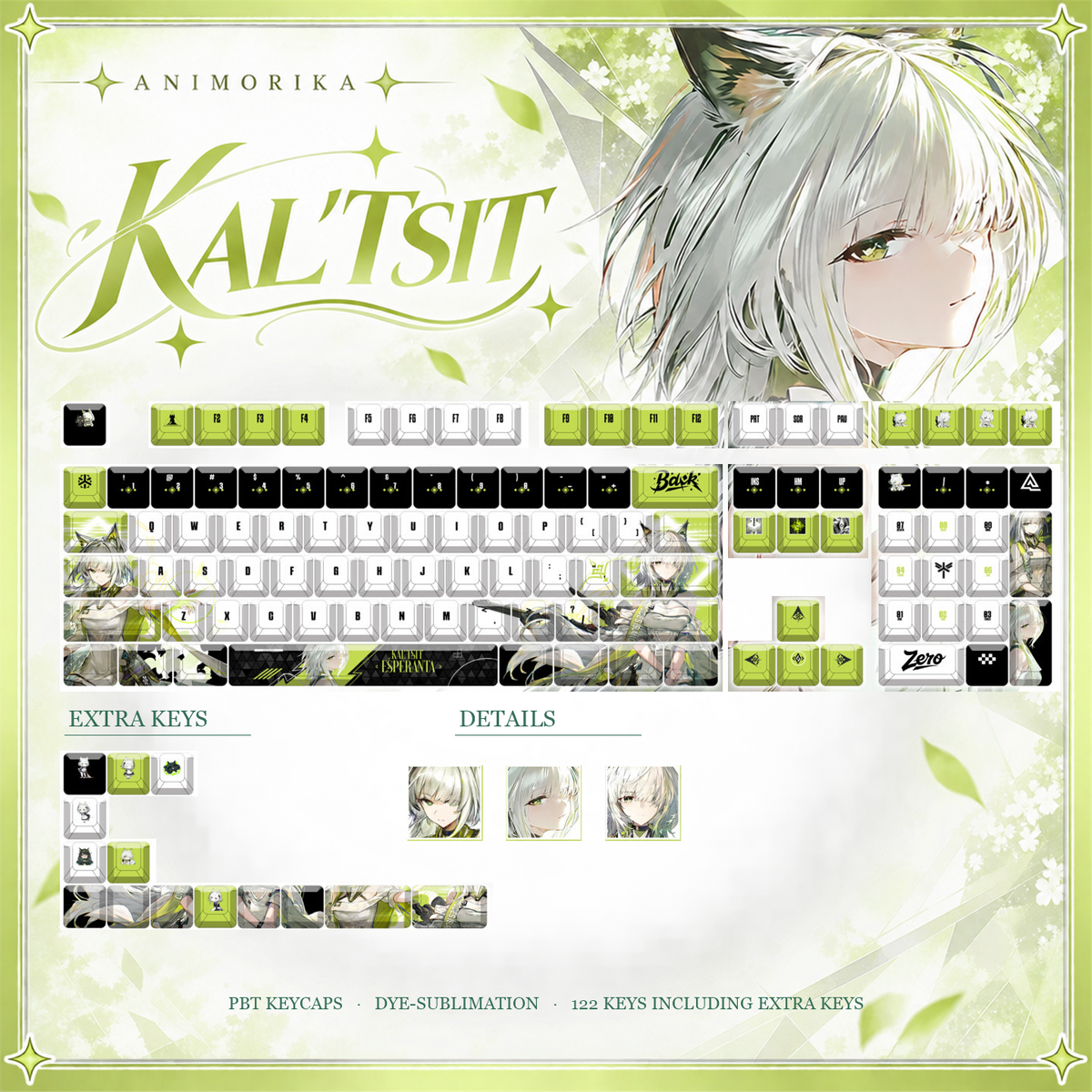 Kal'tsit Esperanta — Arknights 122-Key PBT Dye-Sub Keycap Set