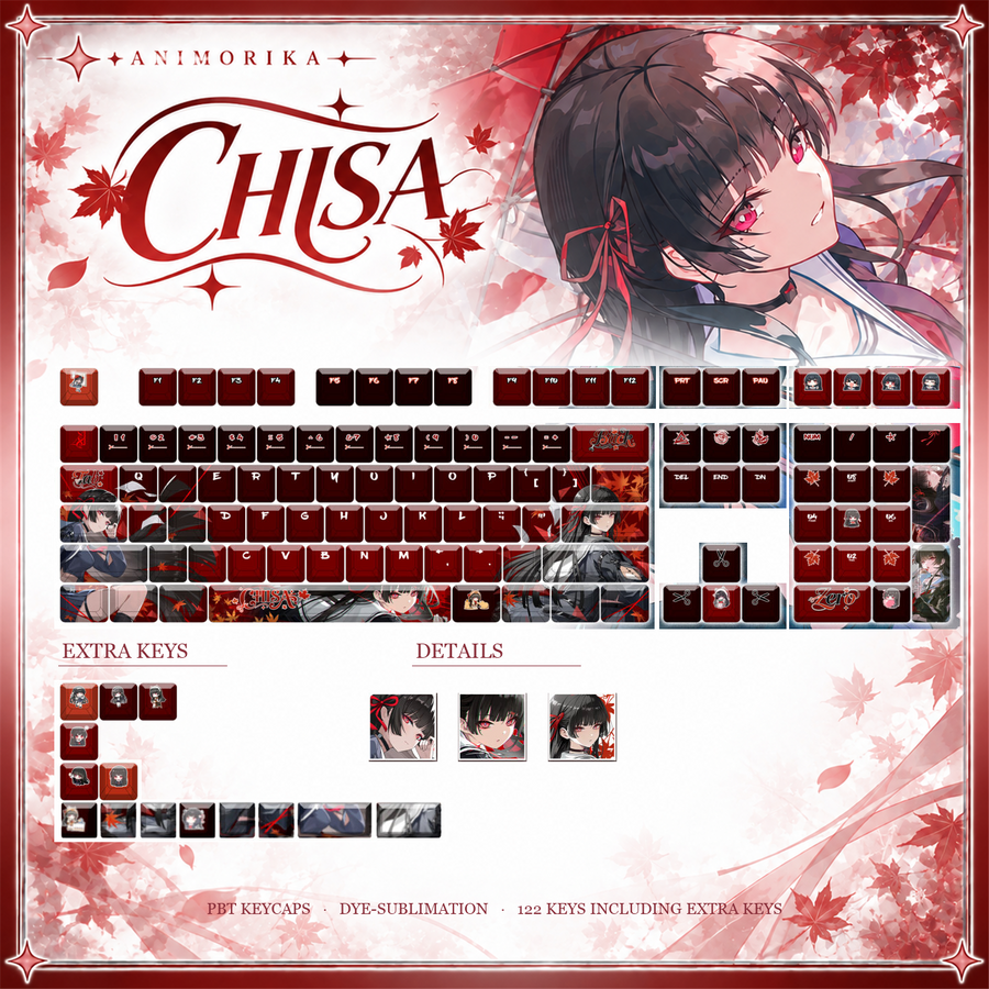 Kuchiba Chisa — Wuthering Waves 122-Key PBT Dye-Sub Keycap Set