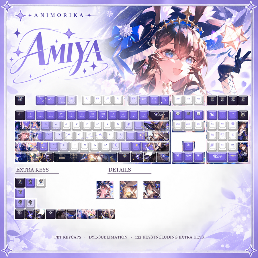 Amiya Starlight Symphony — Arknights 122-Key PBT Dye-Sub Keycap Set