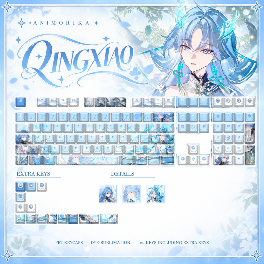 Qingxiao Aqua Stream — Wuthering Waves 122-Key PBT Keycap Set