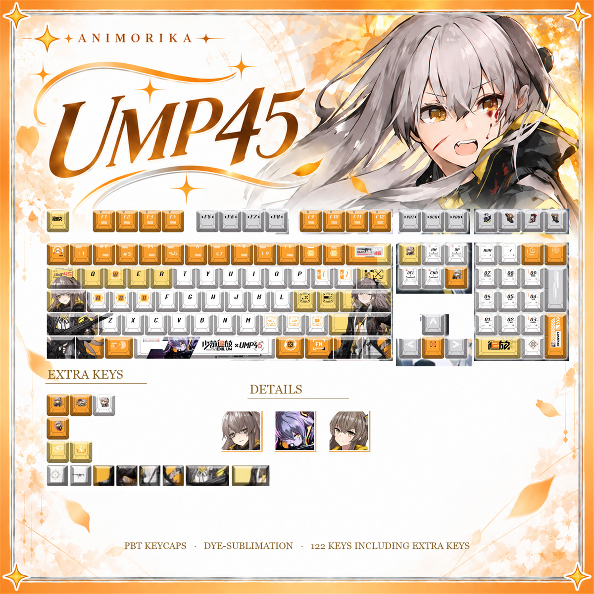 UMP45 Moya — Girls' Frontline 2: Exilium 122-Key PBT Dye-Sub Keycap Set