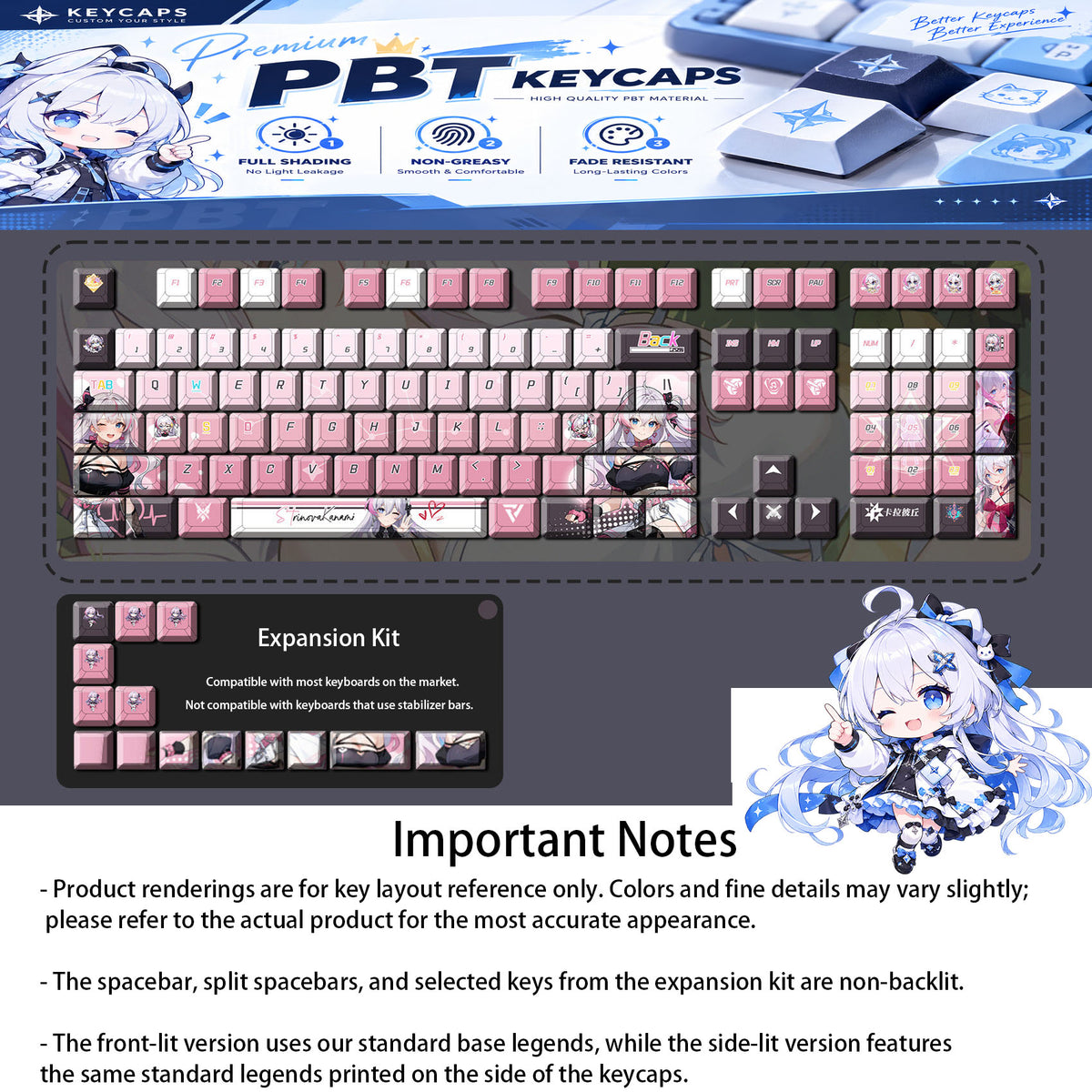 Kanami — Strinova 122-Key PBT Dye-Sub Keycap Set