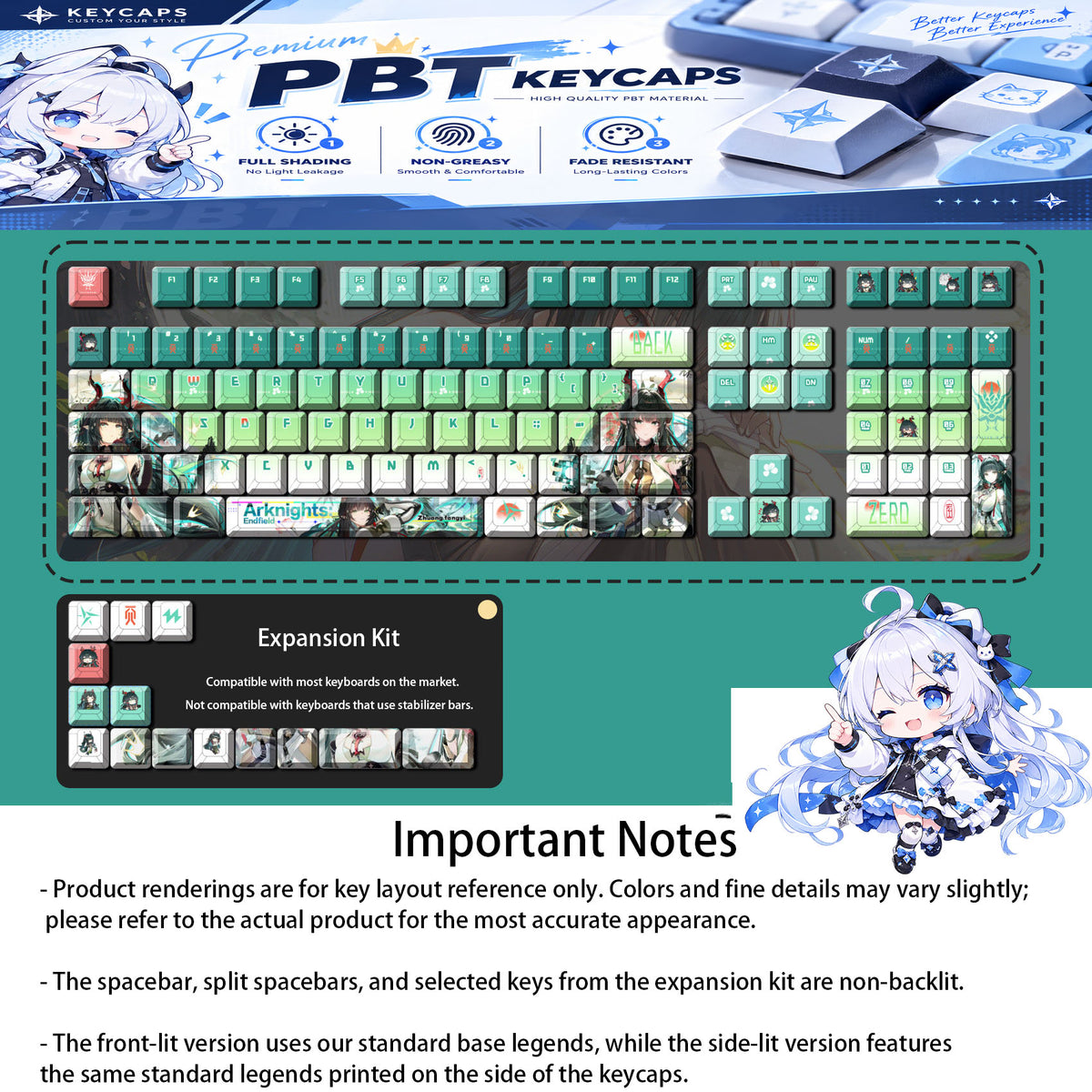 Zhuang Fangyi — Arknights: Endfield 122-Key PBT Dye-Sub Keycap Set