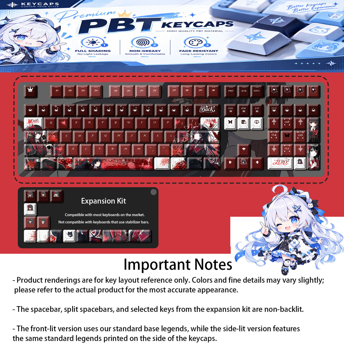 Hiiro Nikaido — Magical Girl Witch Trials 122-Key PBT Dye-Sub Keycap Set
