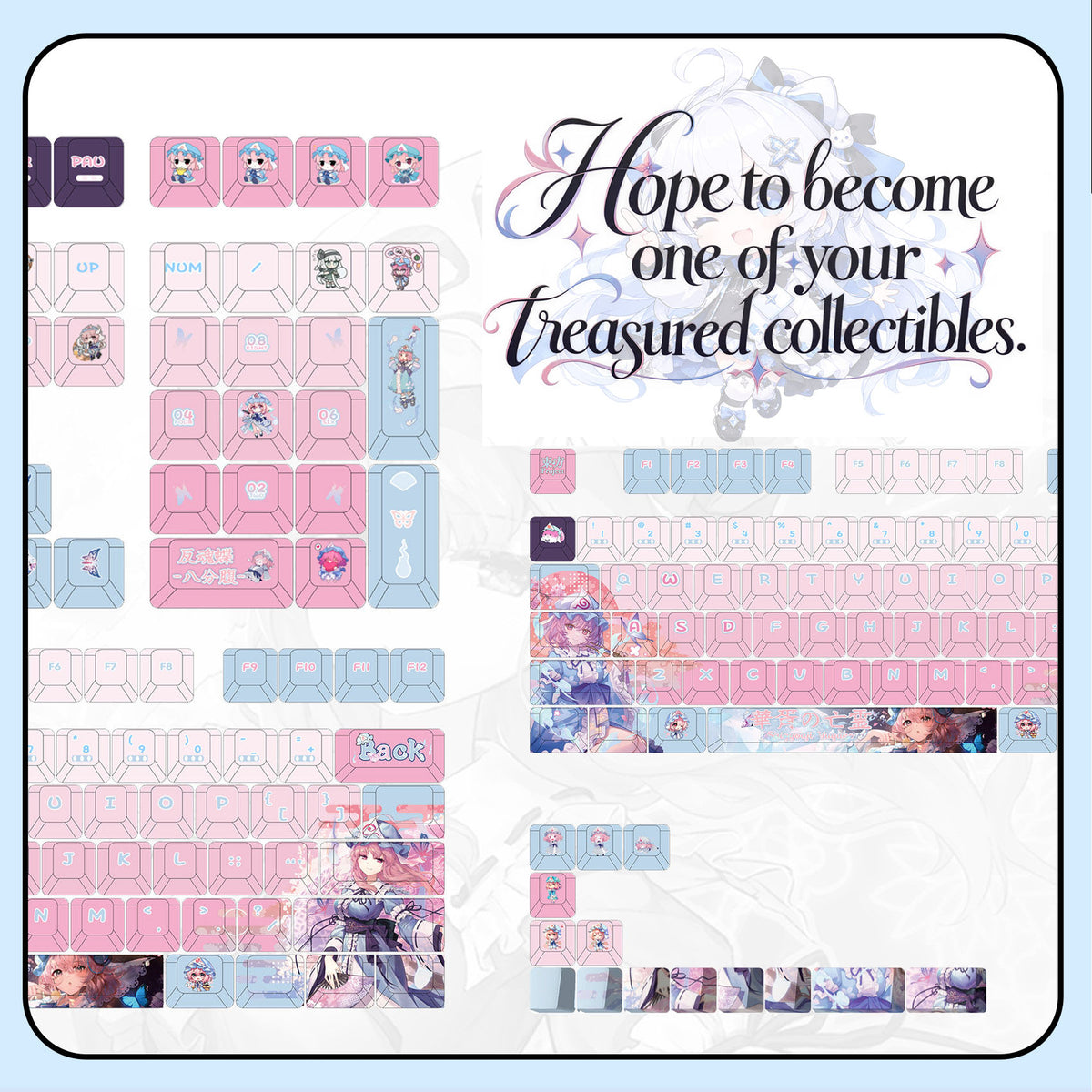Saigyouji Yuyuko — Touhou Project 122-Key PBT Dye-Sub Keycap Set