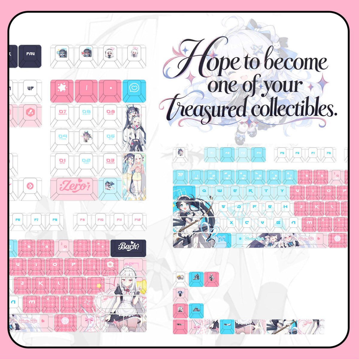 Alice & Kei — Blue Archive 122-Key PBT Dye-Sub Keycap Set