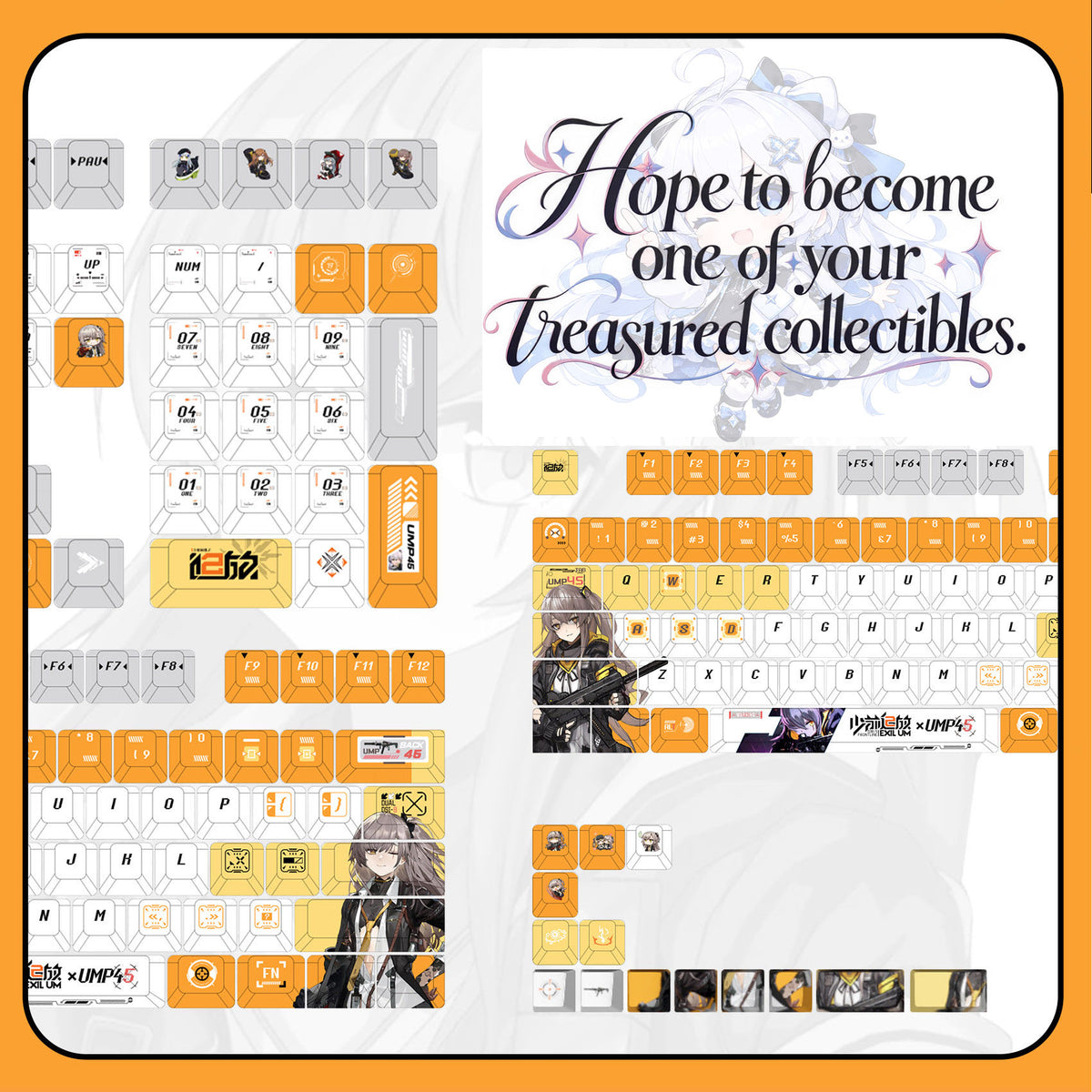 UMP45 Moya — Girls' Frontline 2: Exilium 122-Key PBT Dye-Sub Keycap Set