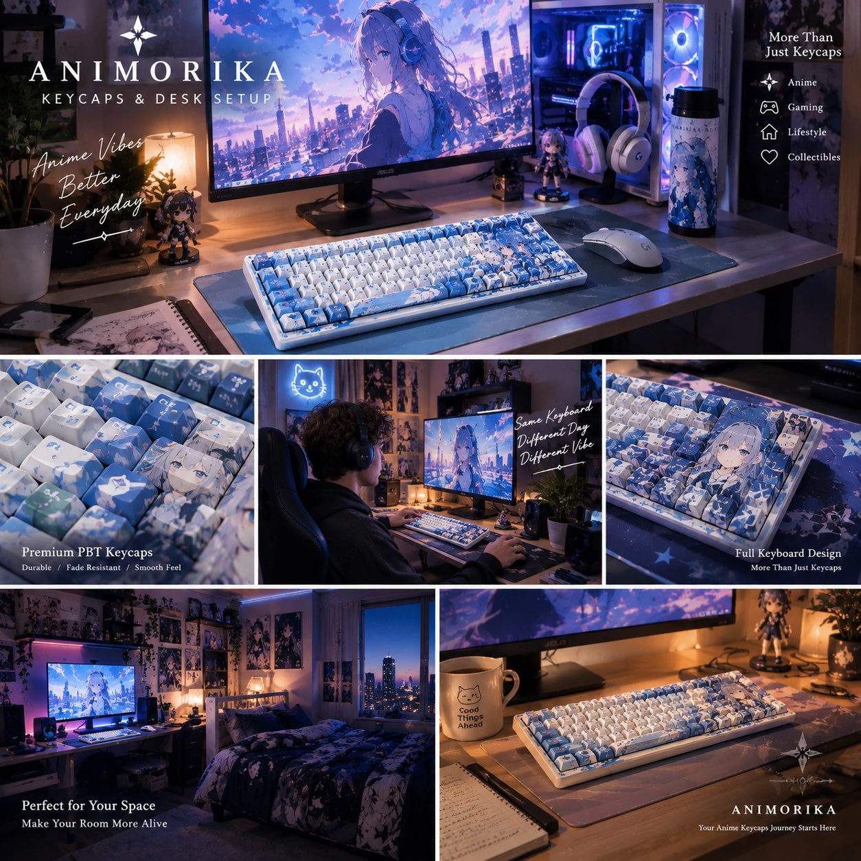 Anime keycap desk inspiration 2