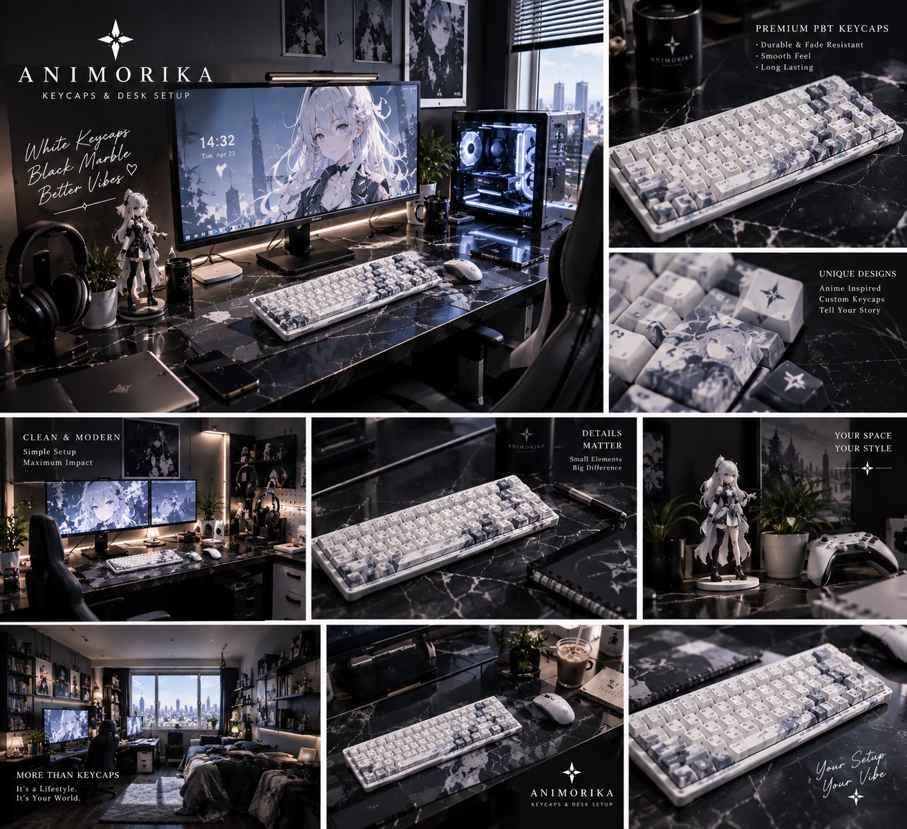 Anime keycap desk inspiration 1