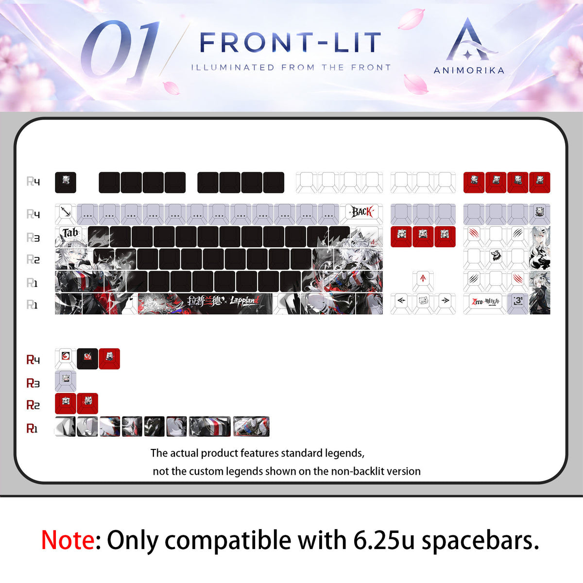 Lappland — Arknights 122-Key PBT Dye-Sub Keycap Set