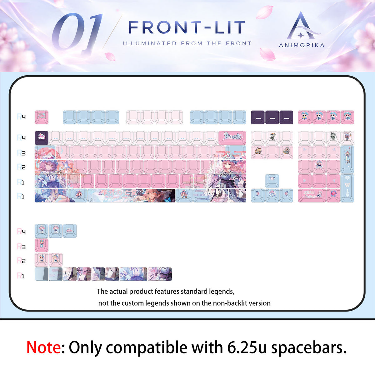 Saigyouji Yuyuko — Touhou Project 122-Key PBT Dye-Sub Keycap Set