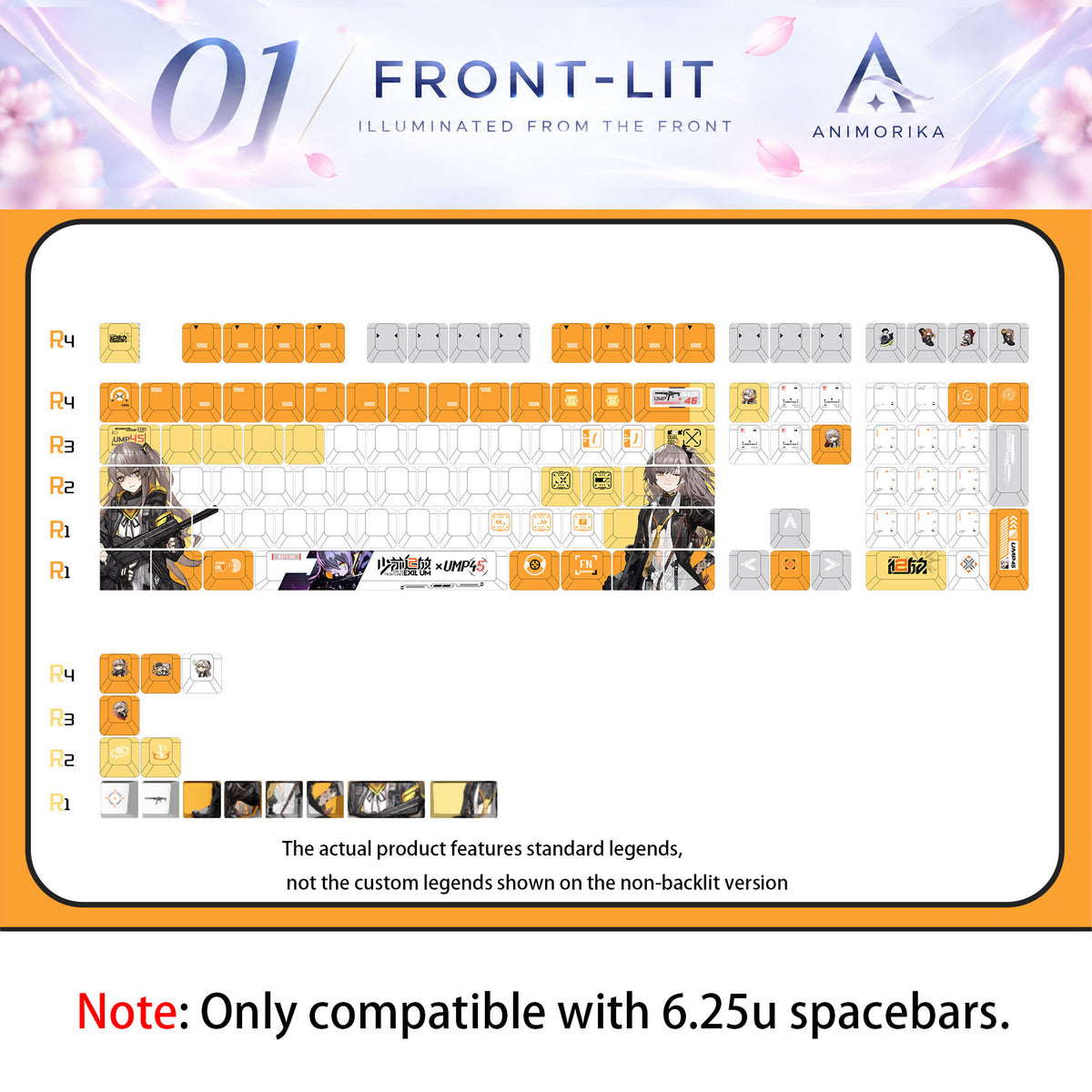 UMP45 Moya — Girls' Frontline 2: Exilium 122-Key PBT Dye-Sub Keycap Set