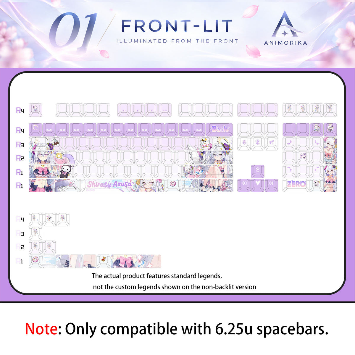 Shirasu Azusa — Blue Archive 122-Key PBT Dye-Sub Keycap Set