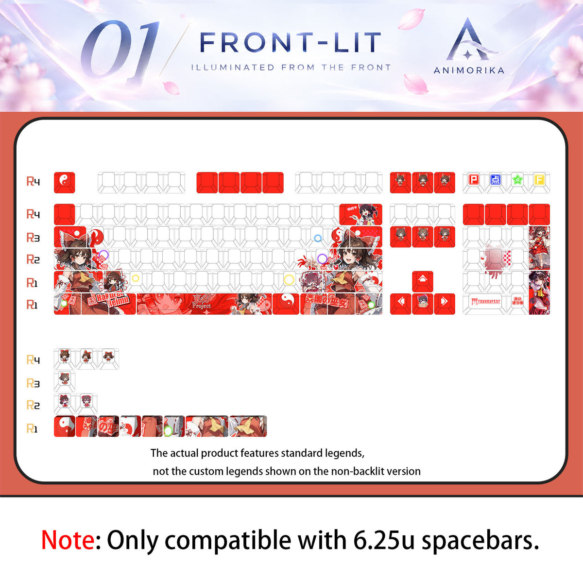 Hakurei Reimu — Touhou Project 122-Key PBT Dye-Sub Keycap Set