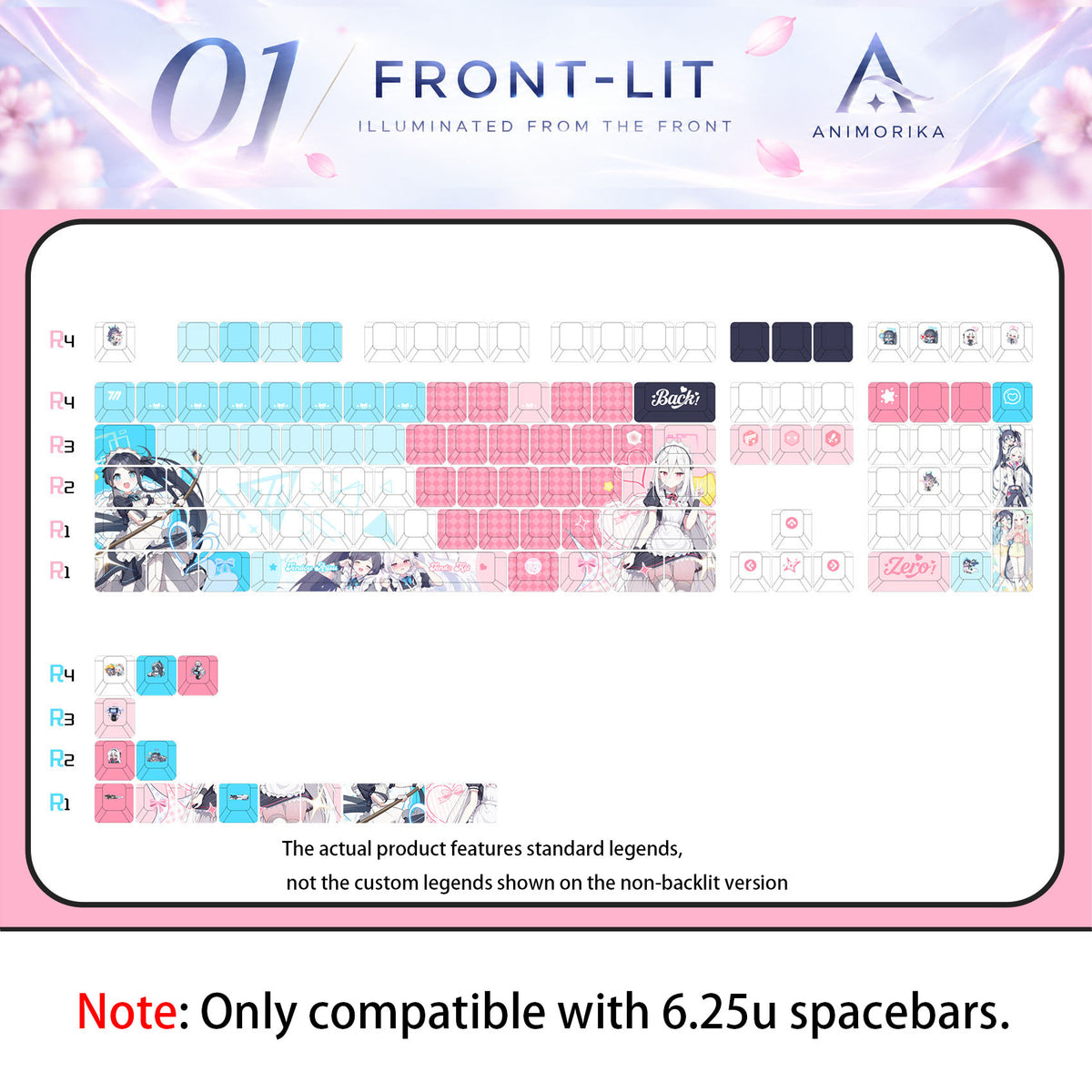 Alice & Kei — Blue Archive 122-Key PBT Dye-Sub Keycap Set