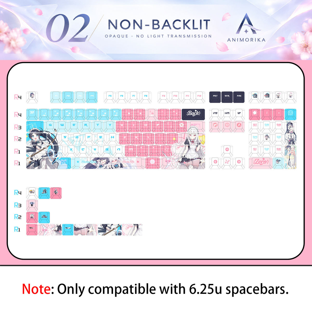 Alice & Kei — Blue Archive 122-Key PBT Dye-Sub Keycap Set