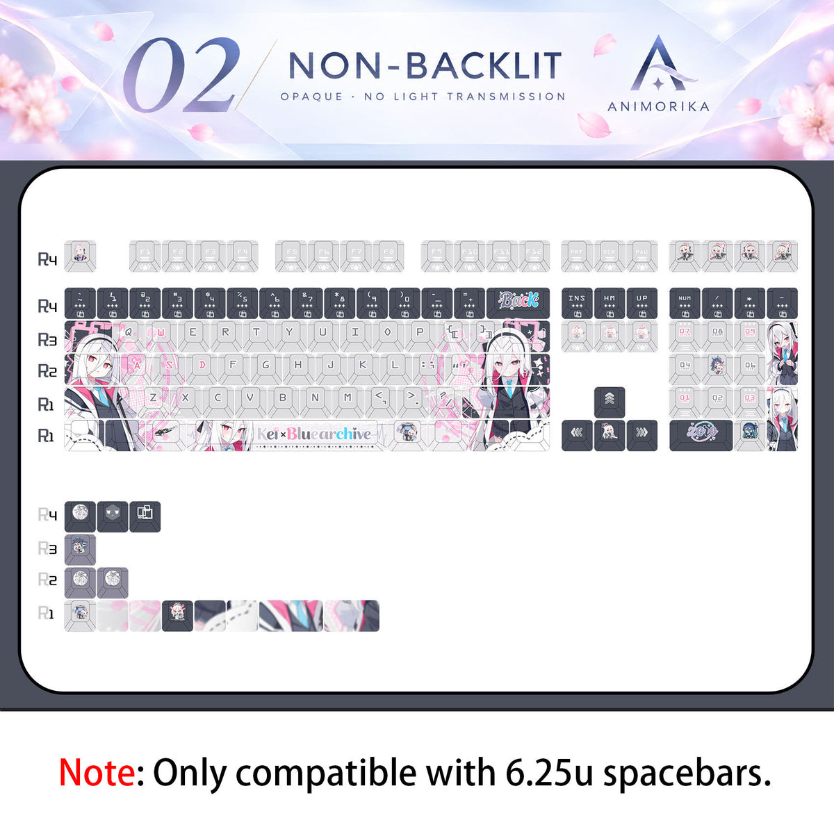 Kei — Blue Archive 122-Key PBT Dye-Sub Keycap Set