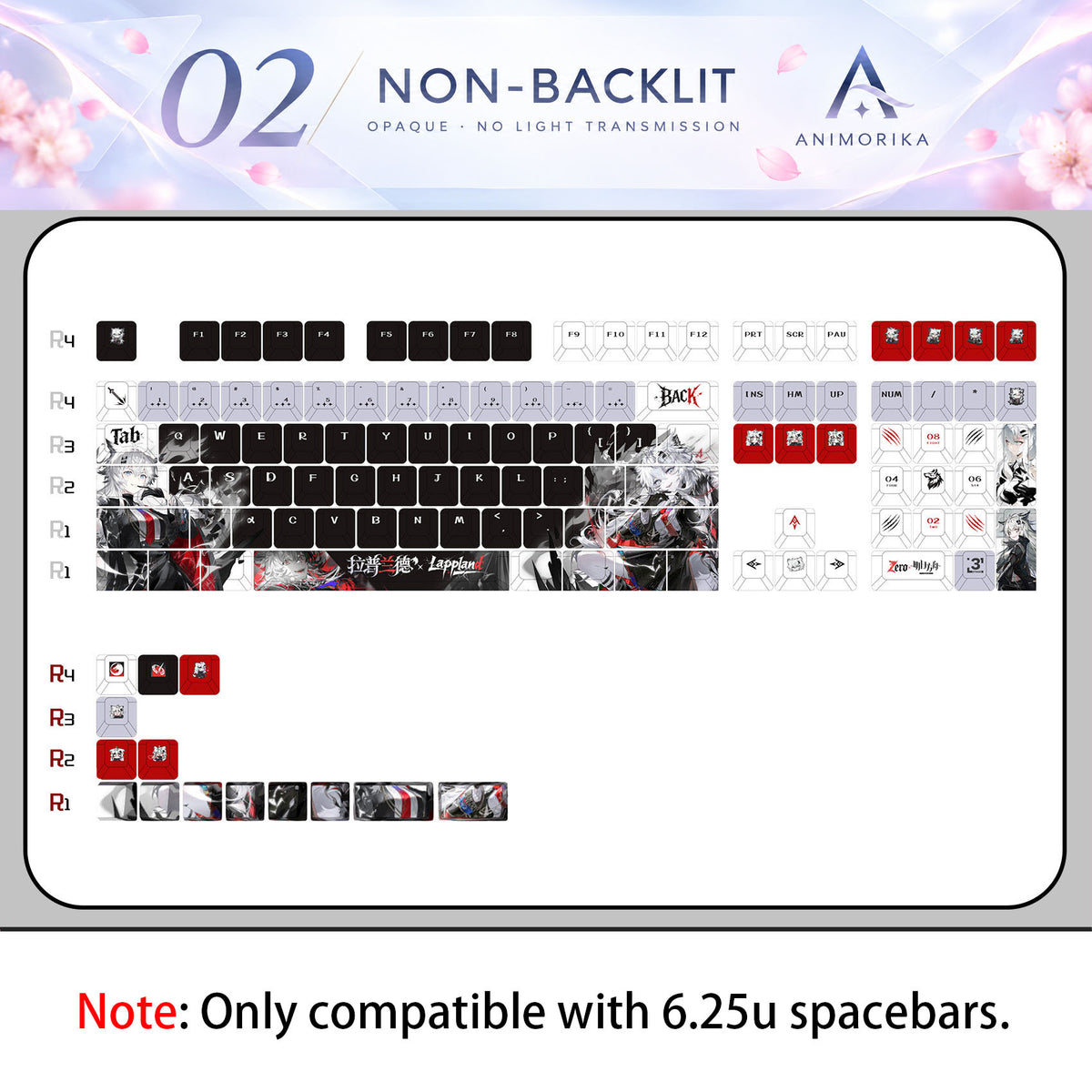 Lappland — Arknights 122-Key PBT Dye-Sub Keycap Set