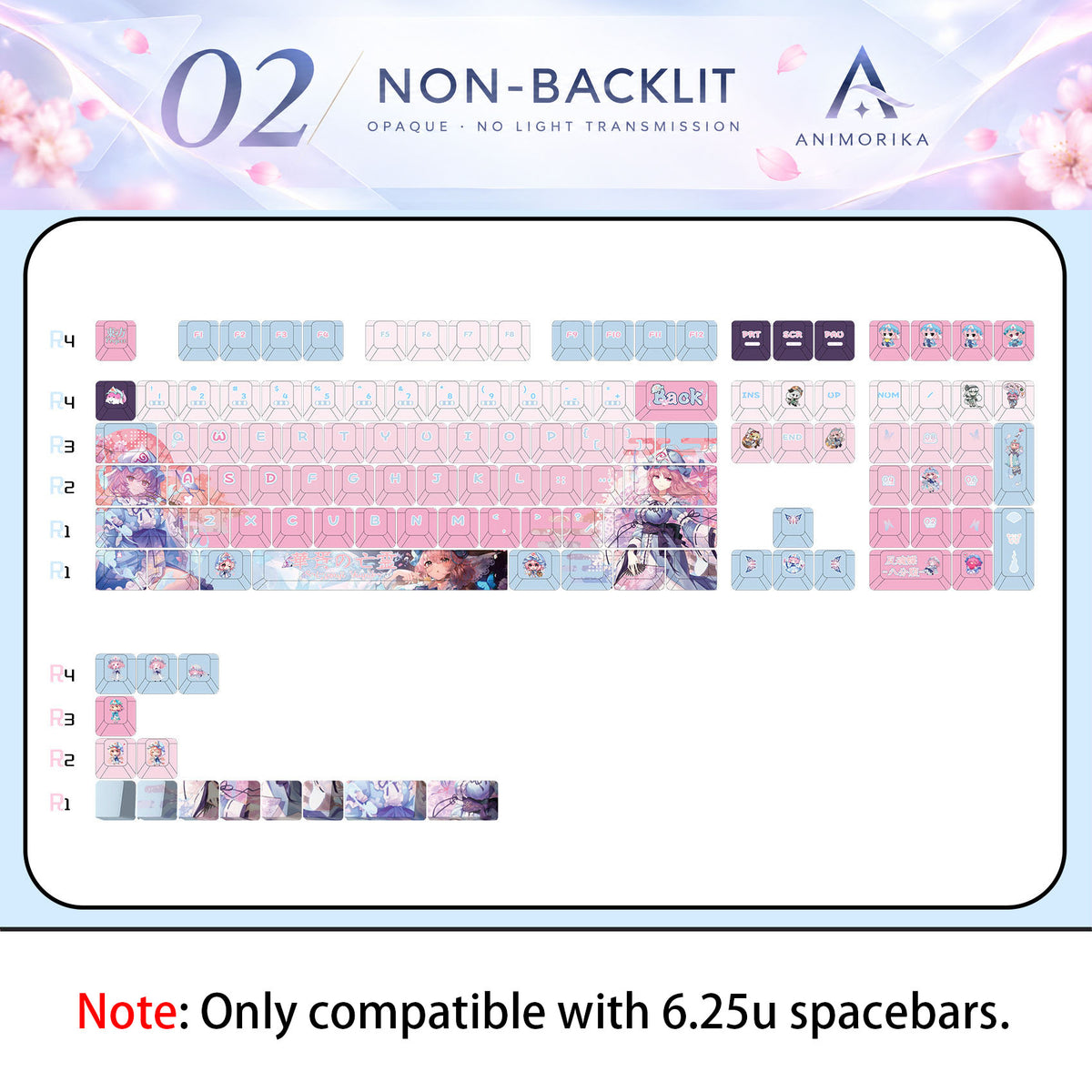 Saigyouji Yuyuko — Touhou Project 122-Key PBT Dye-Sub Keycap Set