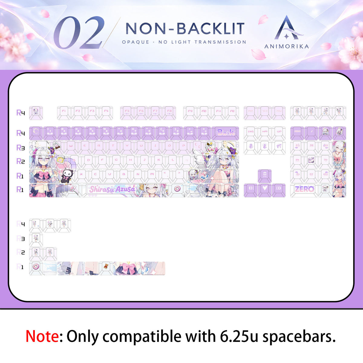 Shirasu Azusa — Blue Archive 122-Key PBT Dye-Sub Keycap Set