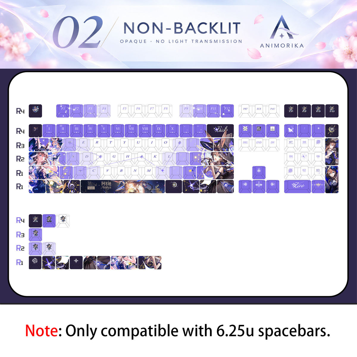 Amiya Starlight Symphony — Arknights 122-Key PBT Dye-Sub Keycap Set