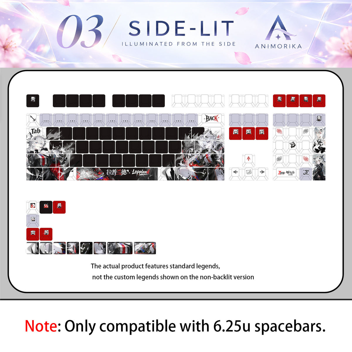 Lappland — Arknights 122-Key PBT Dye-Sub Keycap Set