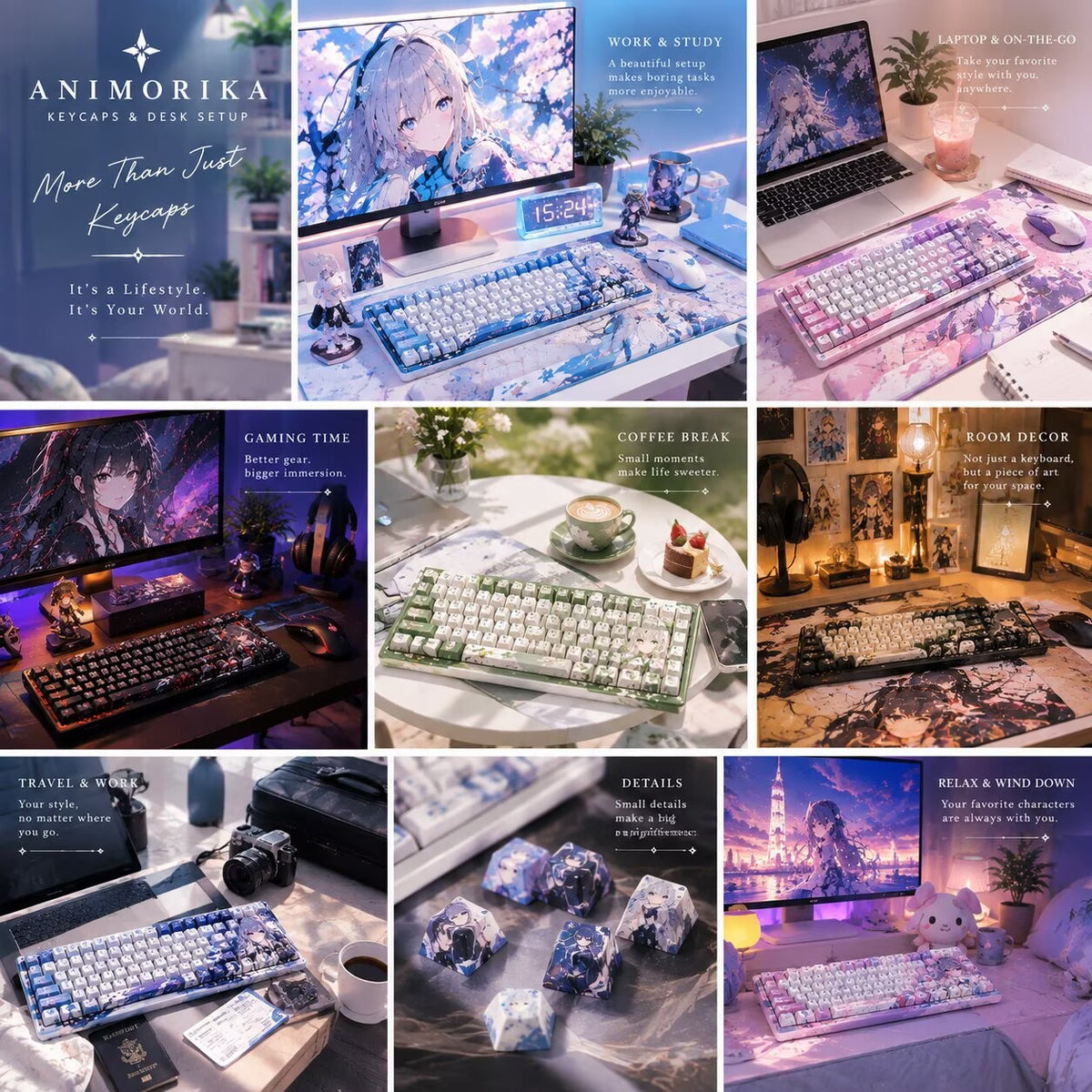 Anime keycap desk inspiration